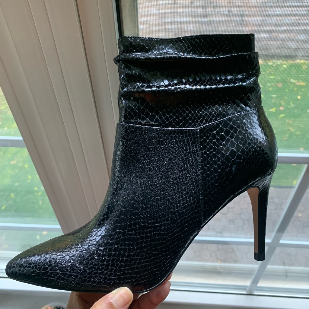 Xoxo Black Patent Booties Women
